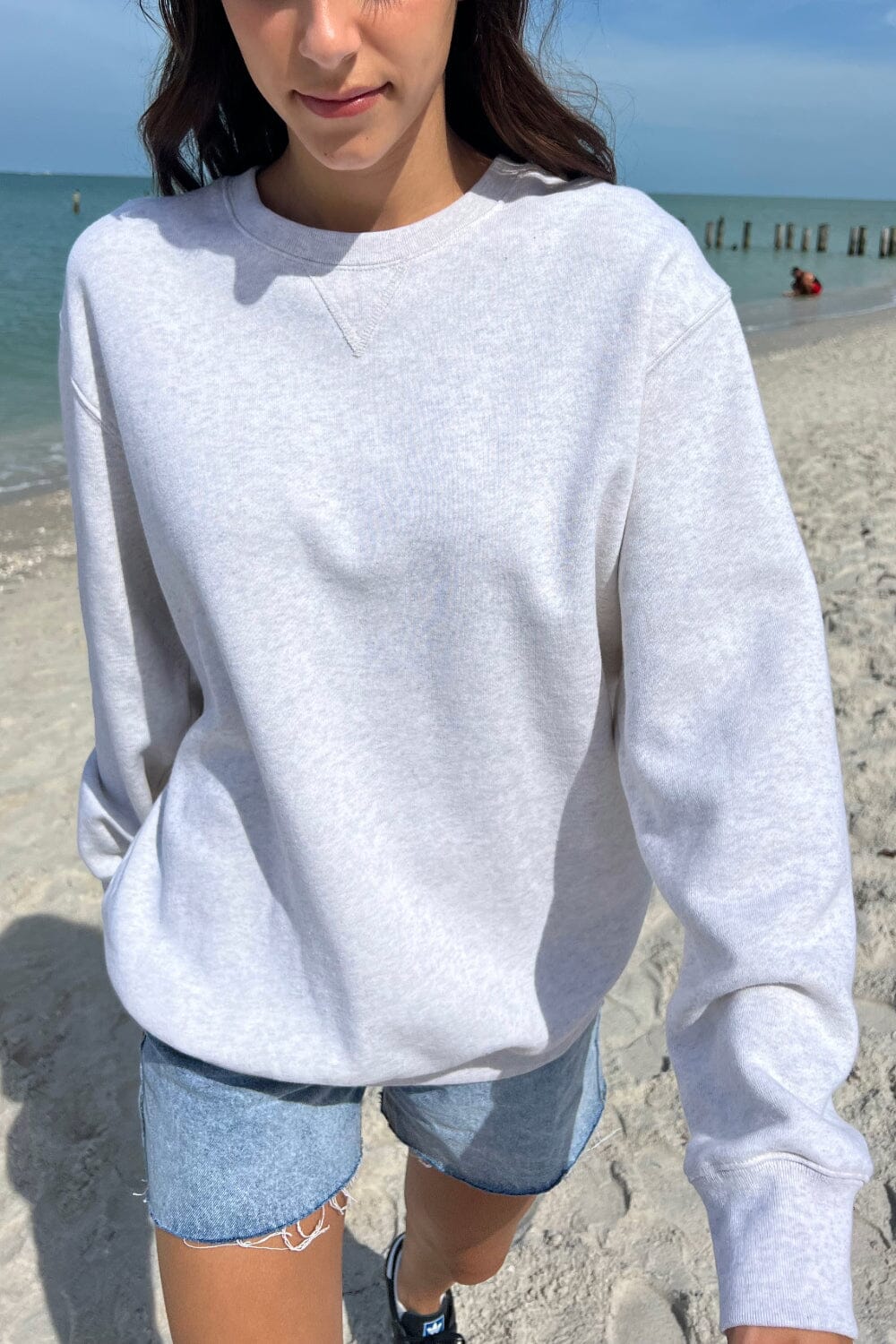 Erica Oversized Cotton Sweatshirt - Cozy Lounge Wear