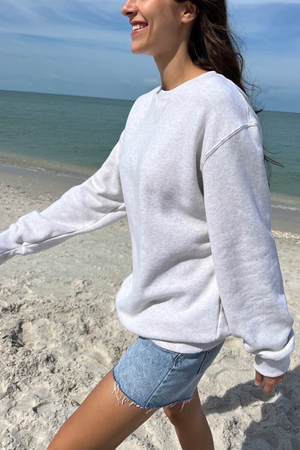 Erica Oversized Cotton Sweatshirt - Cozy Lounge Wear