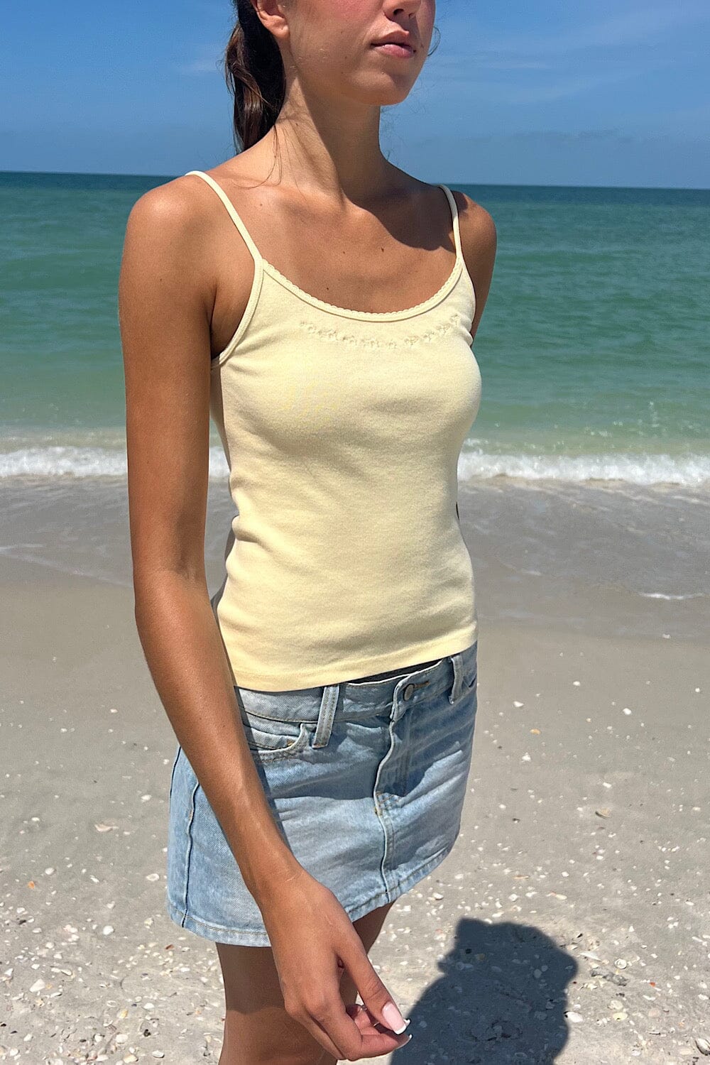 Skylar Floral Scallop Tank Top