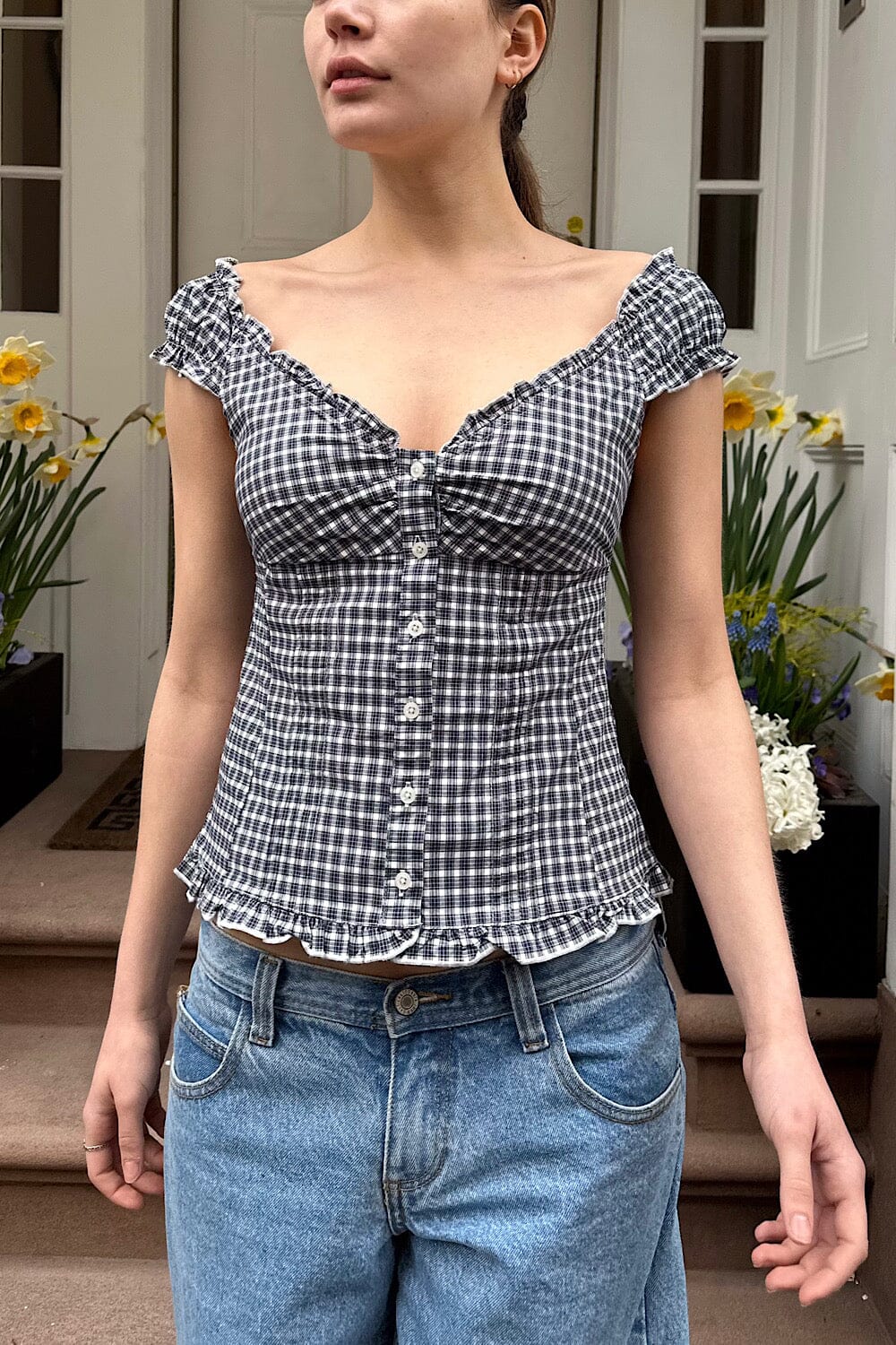 Stylish Elena Plaid Blouse for Women