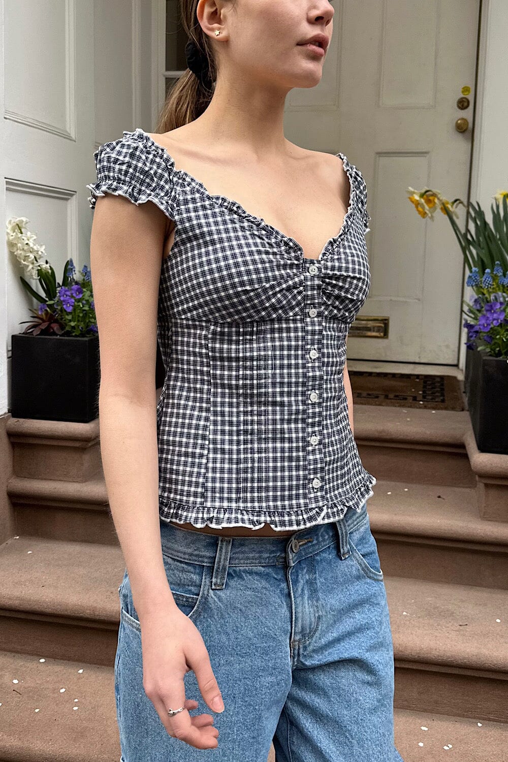 Stylish Elena Plaid Blouse for Women