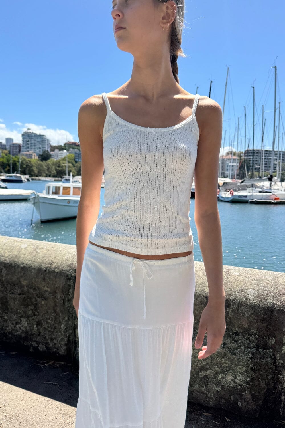 Skylar Ribbed Eyelet Tank Top
