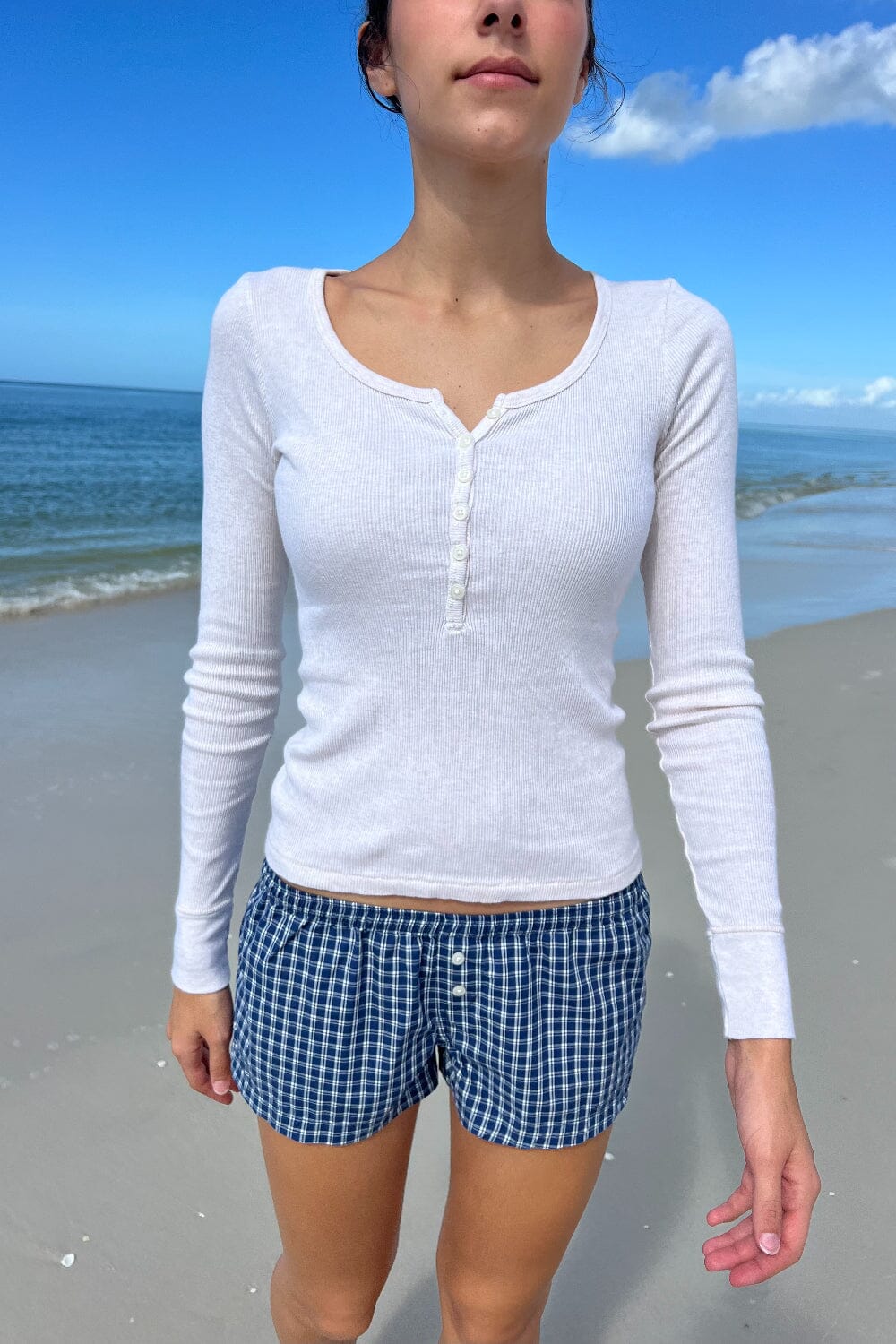 Ribbed Long Sleeve Zelly Top for Women