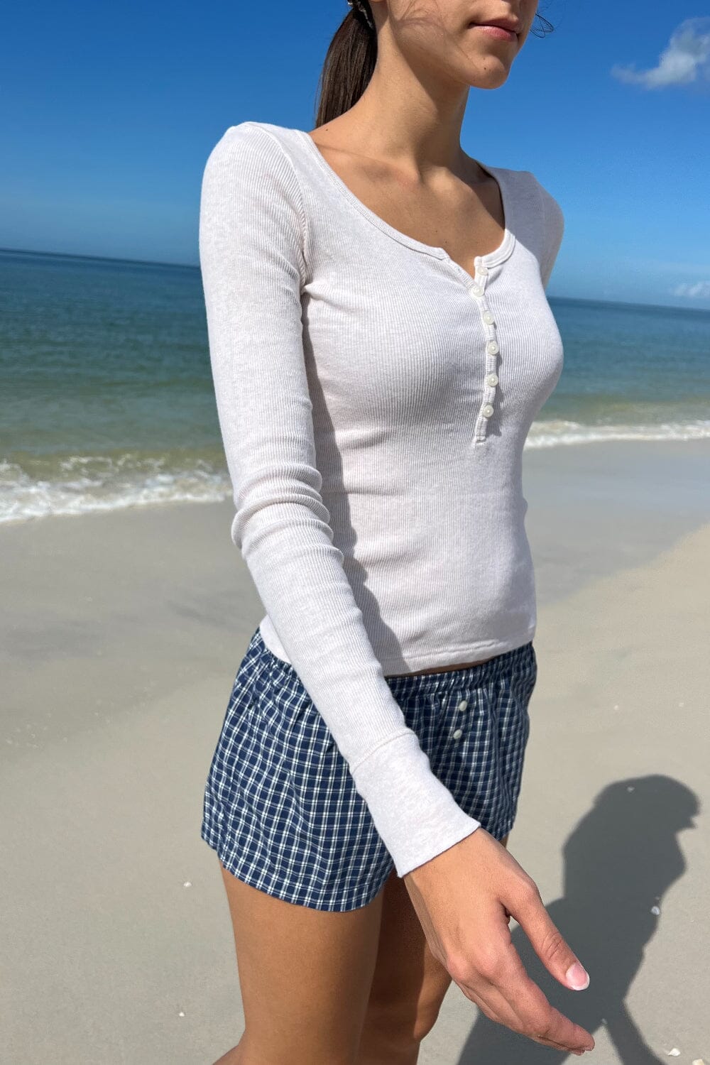 Ribbed Long Sleeve Zelly Top for Women