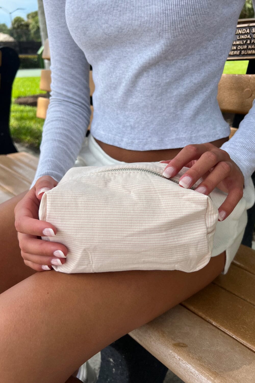 Stylish Striped Cosmetic Pouch