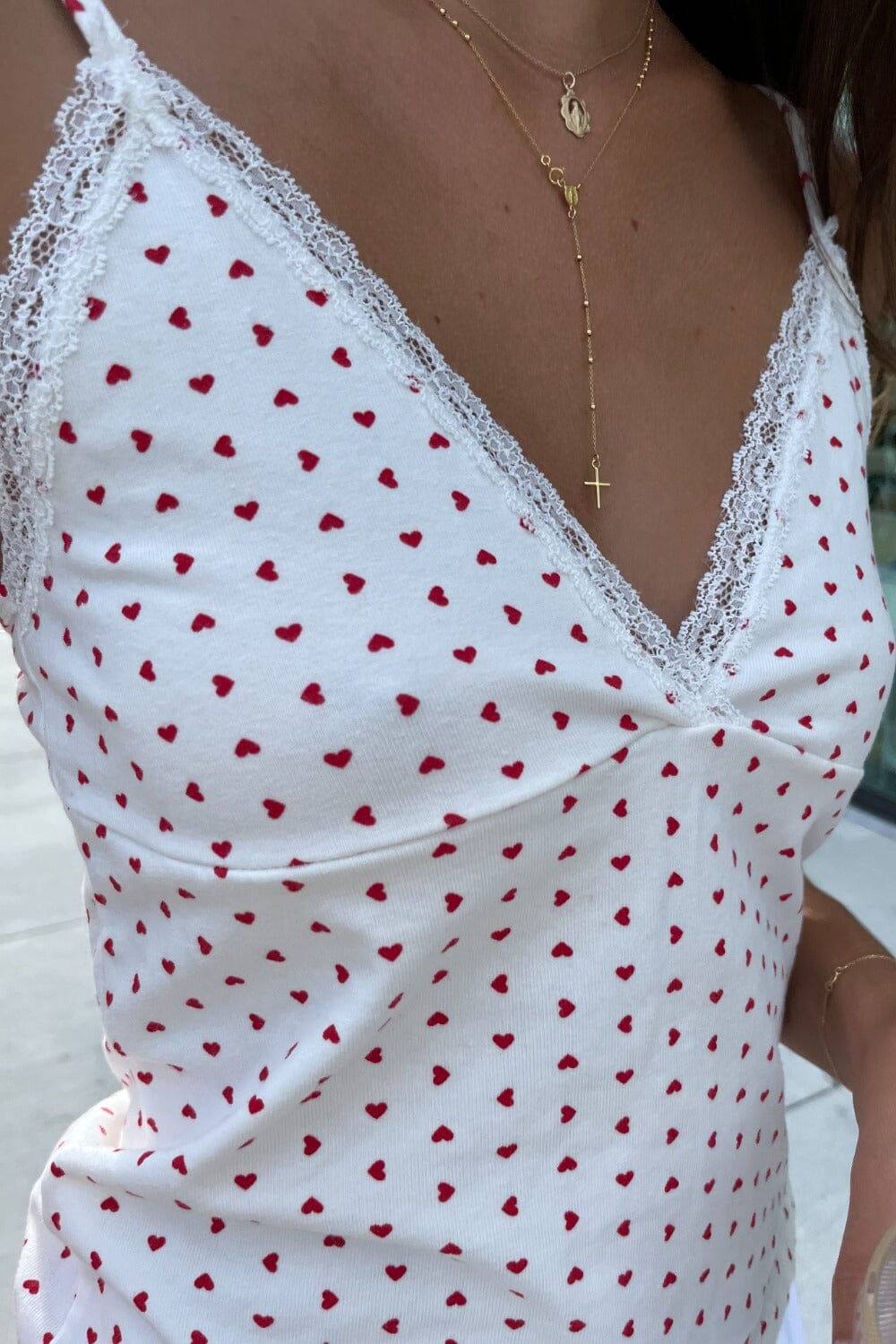 Amara Lace Hearts Tank Top for Women