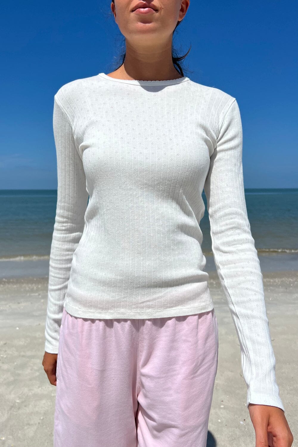 Leah Scallop Eyelet Blouse for Women