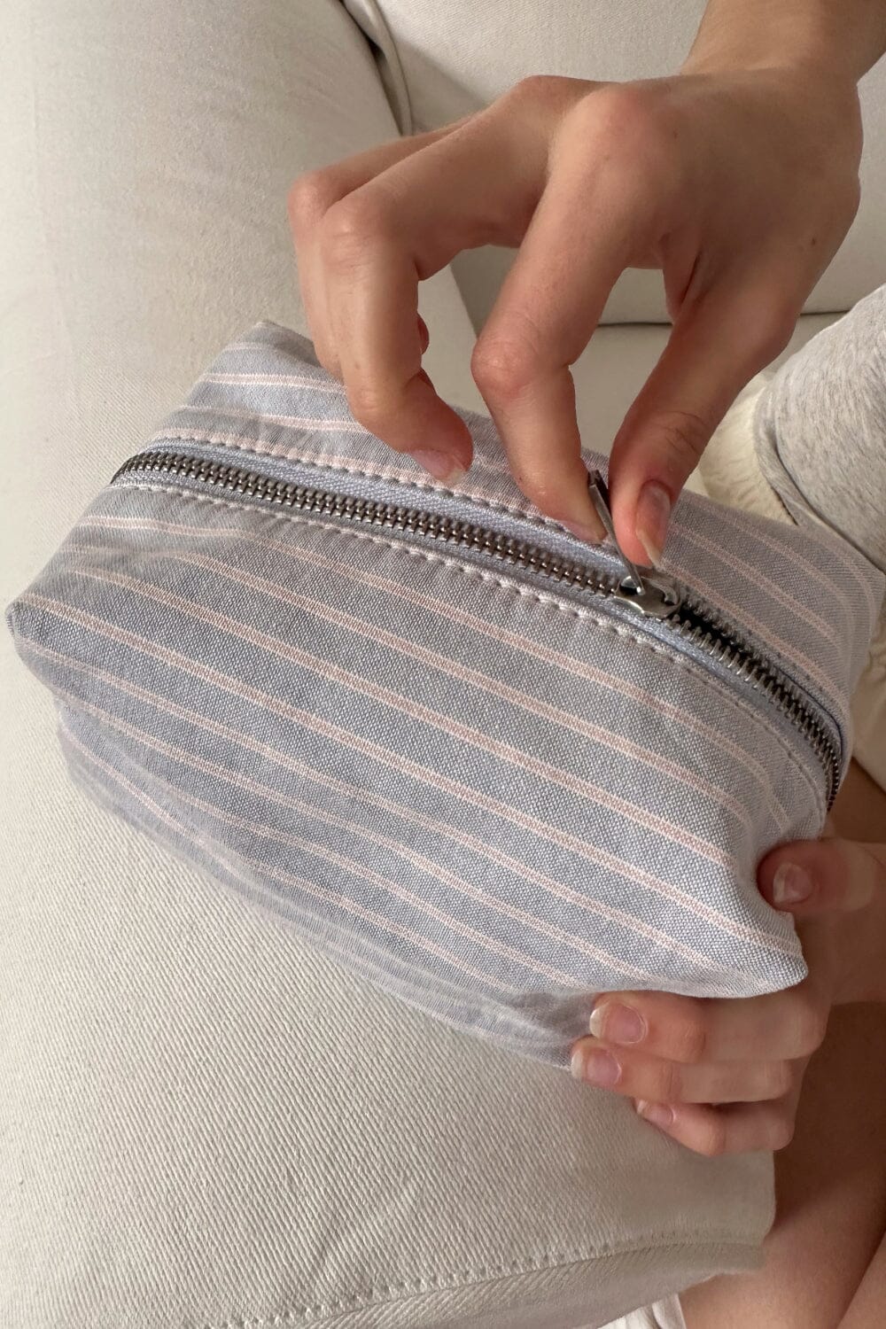 Stylish Striped Cosmetic Pouch
