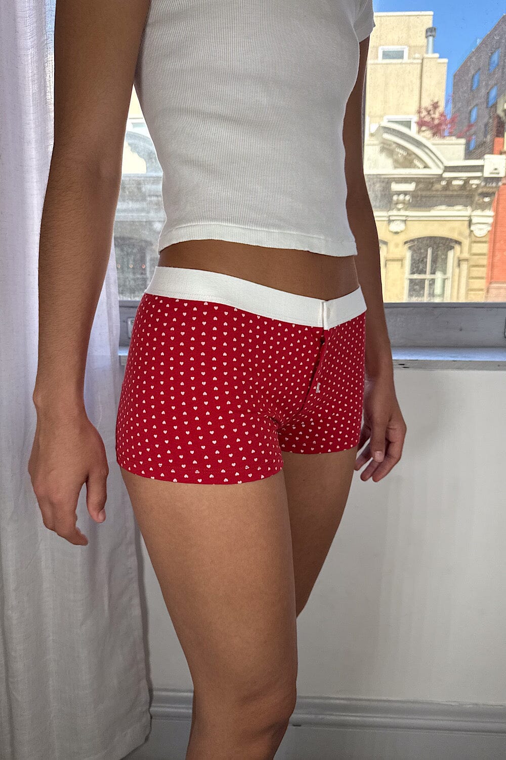 Heart-Print Boy Shorts for Women
