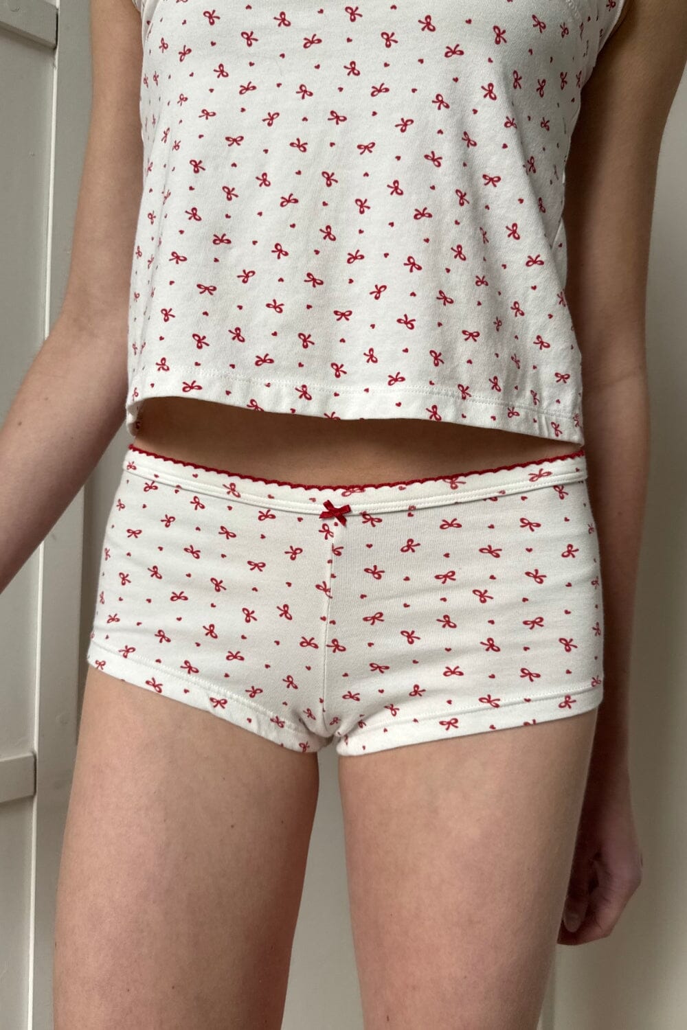 Bows & Heart Print Hipster Panties