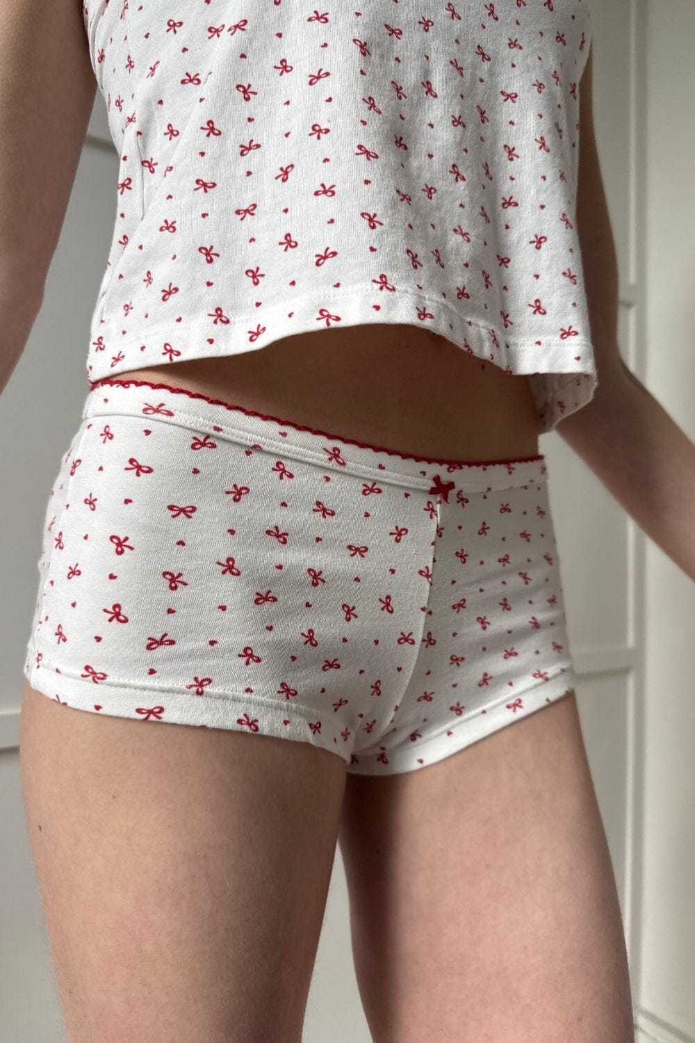 Bows & Heart Print Hipster Panties