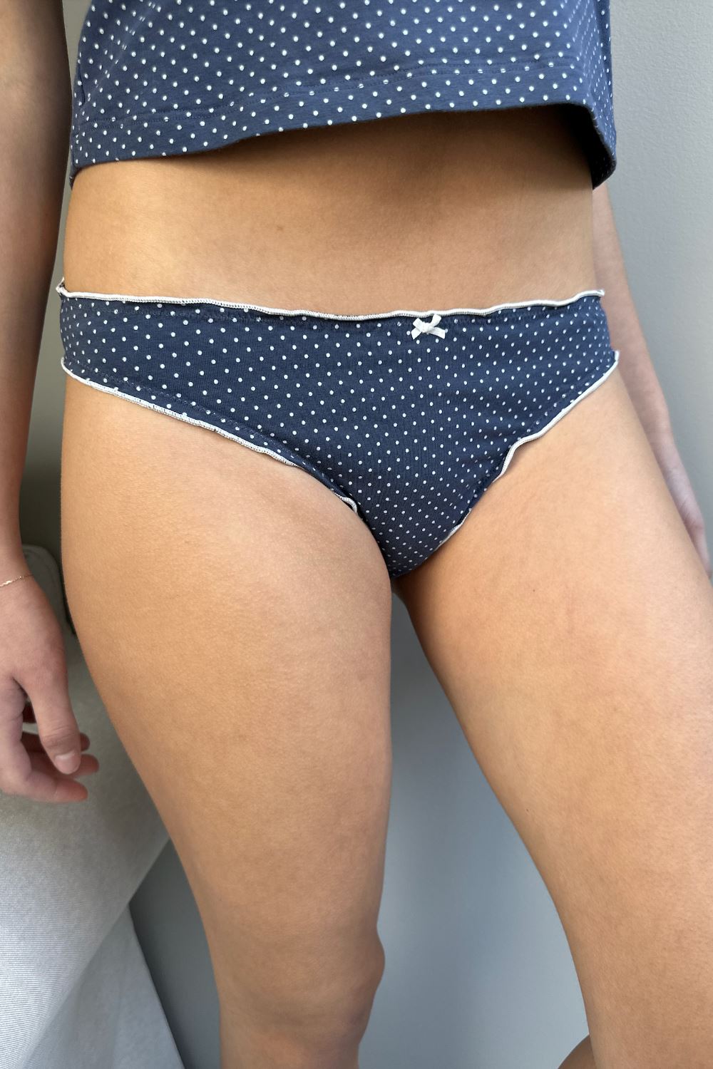 Scallop Edge Bow Panties - Polka Dot Design