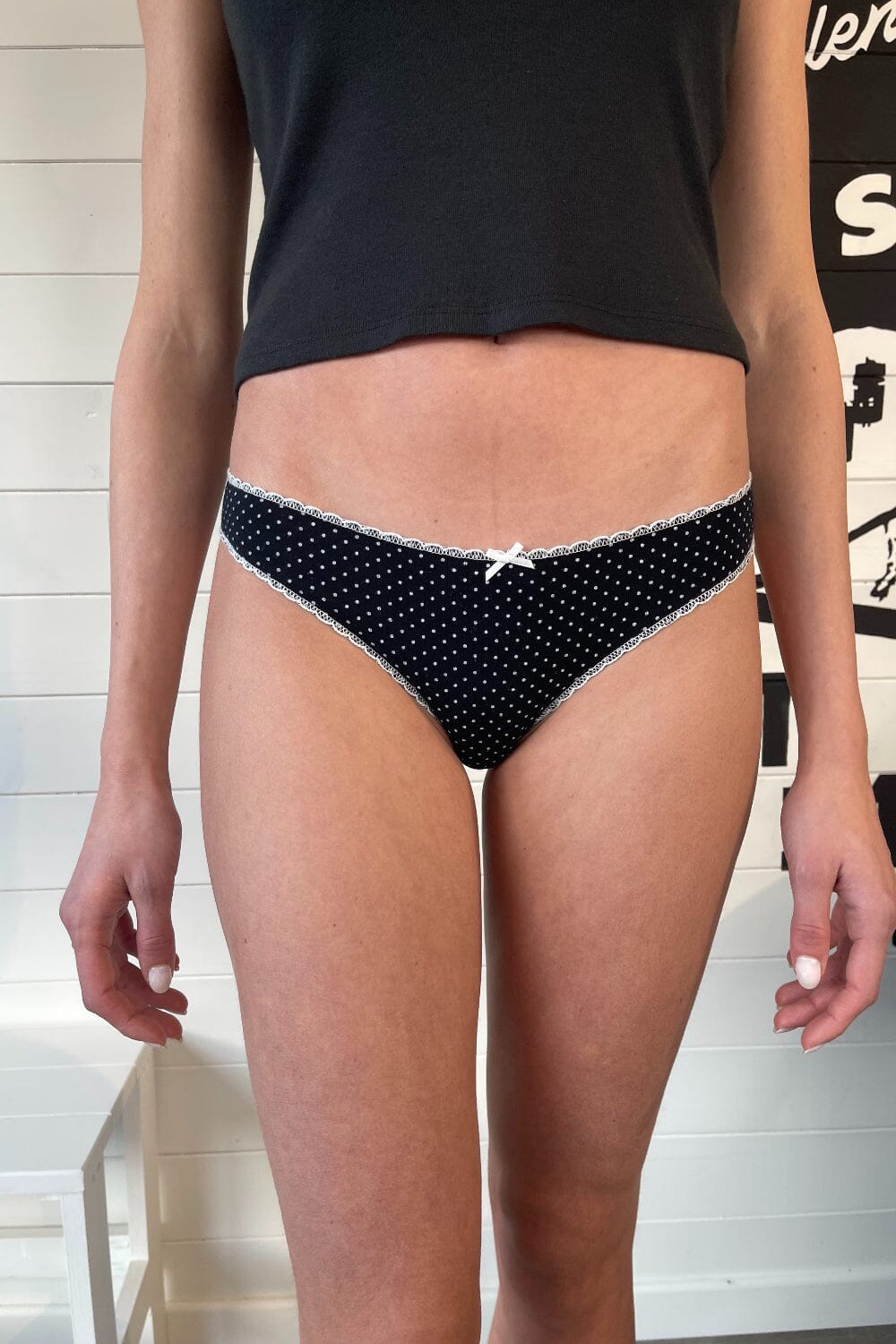 Scallop Edge Bow Panties - Polka Dot Design