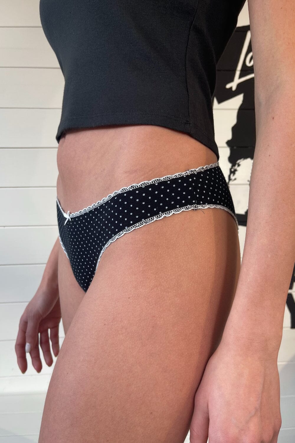 Scallop Edge Bow Panties - Polka Dot Design