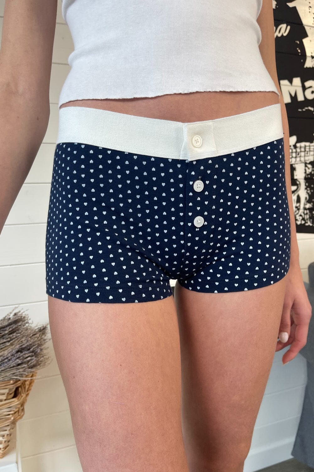 Heart-Print Boy Shorts for Women