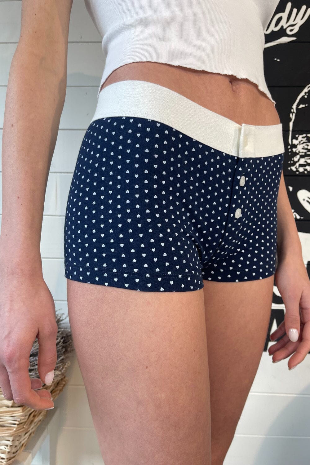 Heart-Print Boy Shorts for Women