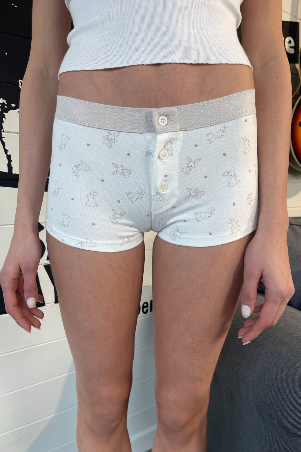 Women's Boy Short Underwear - Soft Bunny Print
