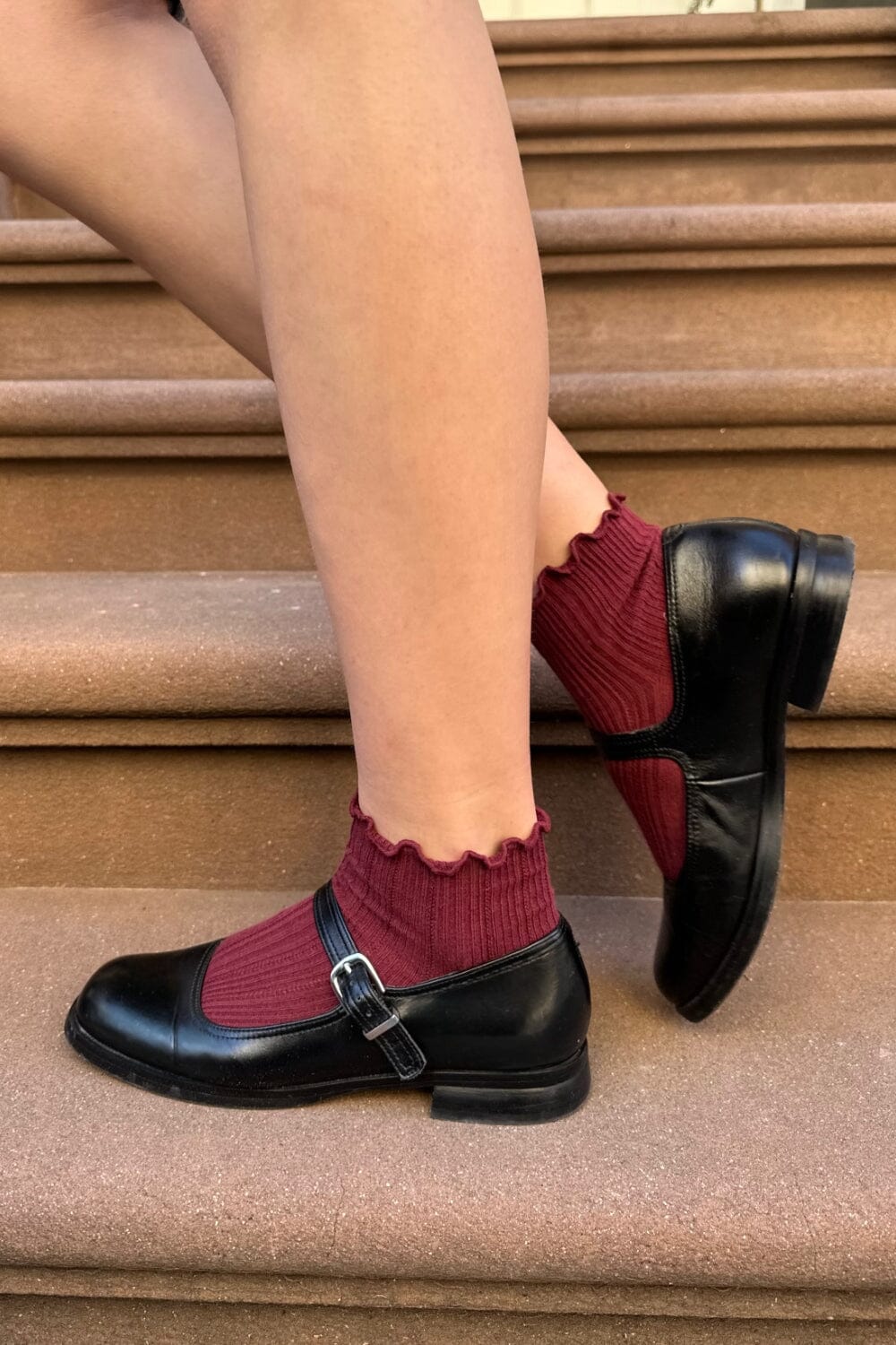 Ribbed Ruffle Socks for Women