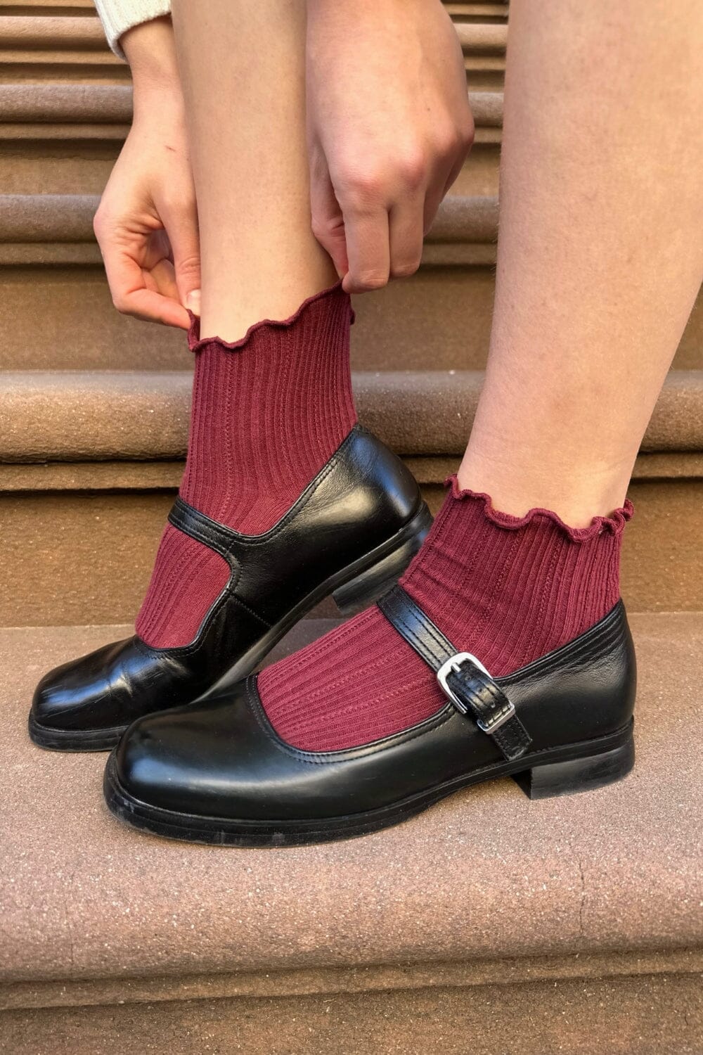 Ribbed Ruffle Socks for Women