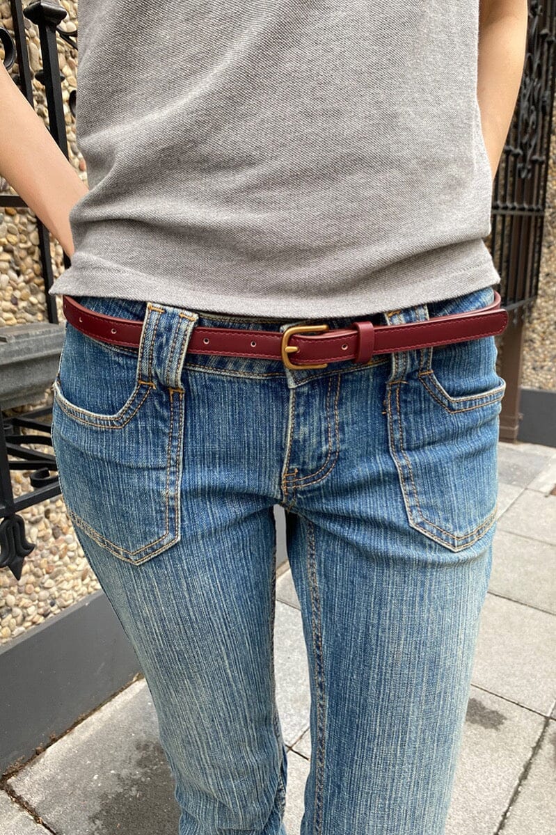 Stylish Faux Leather Belt with Buckle