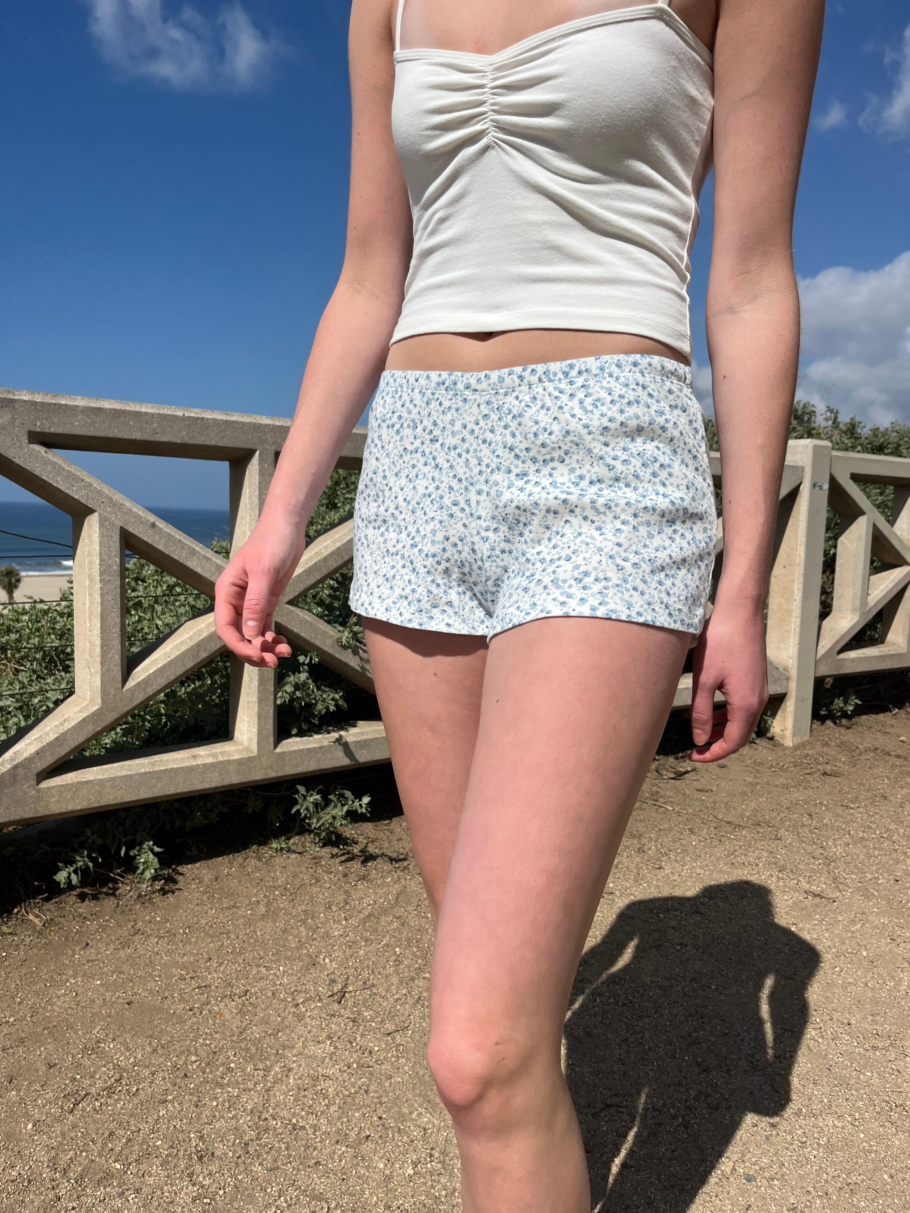 Floral Ribbed Sweatshorts for Women