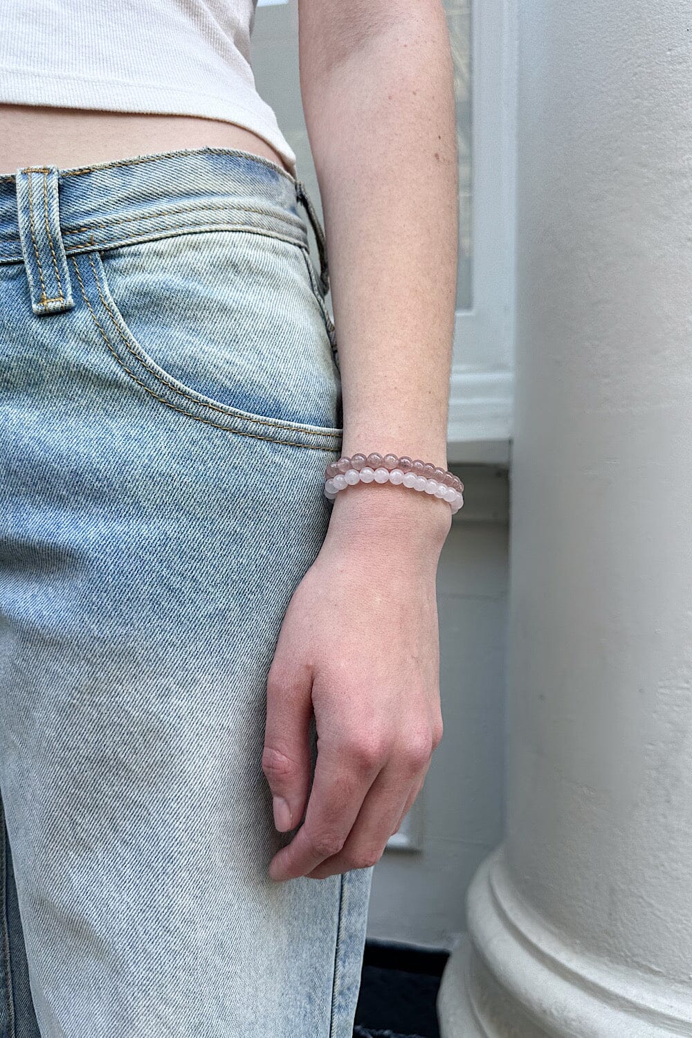 Stylish Twin Stone Beaded Bracelet