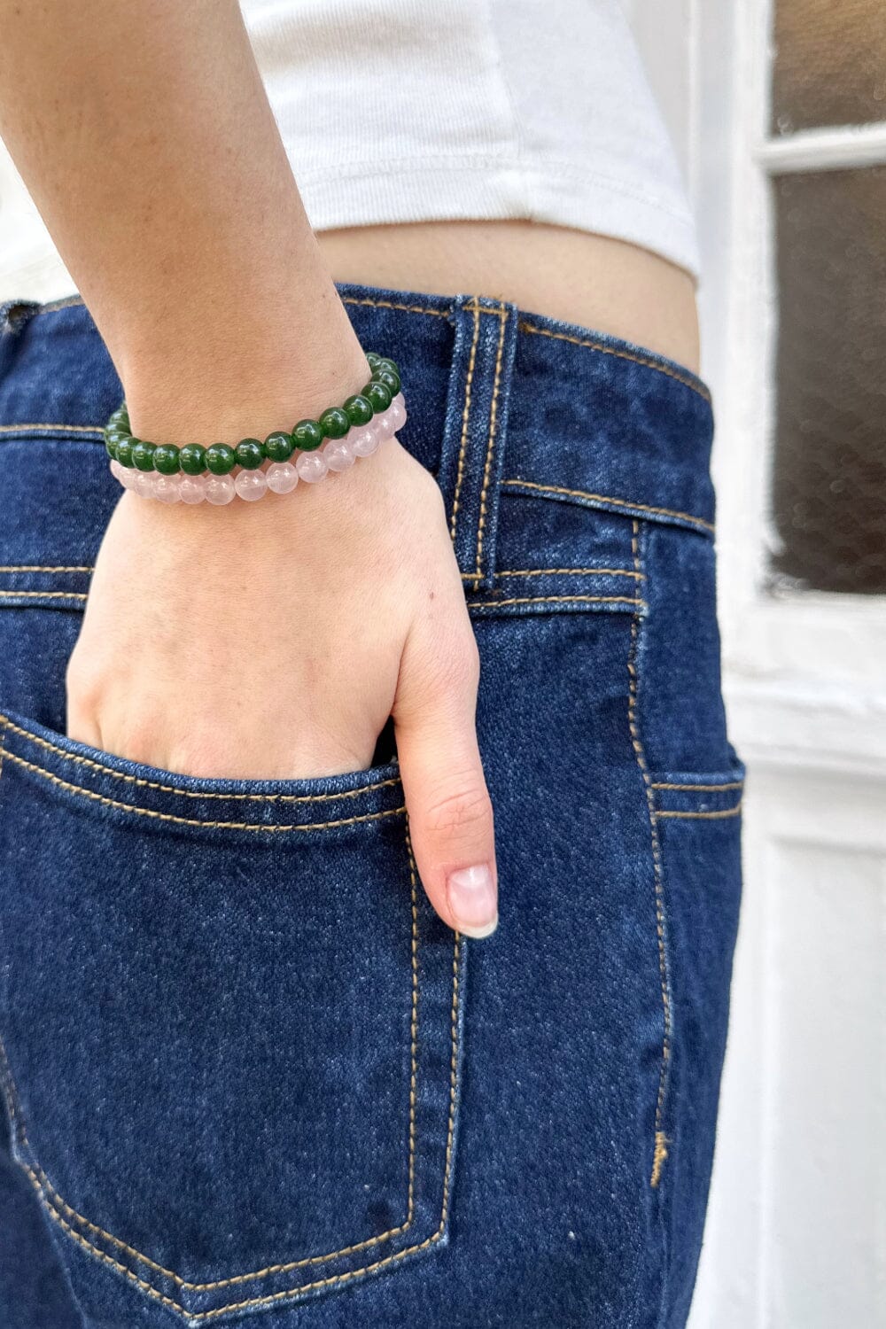 Stylish Twin Stone Beaded Bracelet