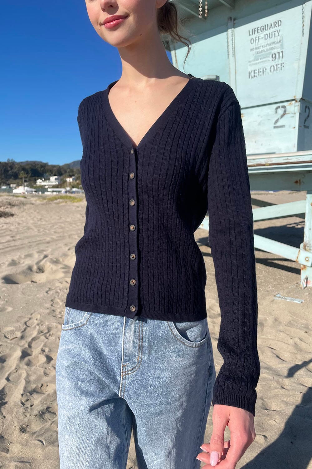Zoe V-Neck Knit Cardigan for Women