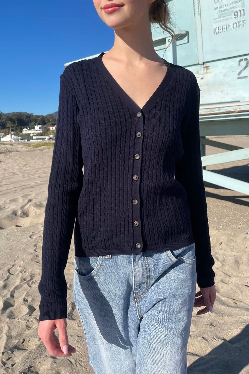 Zoe V-Neck Knit Cardigan for Women