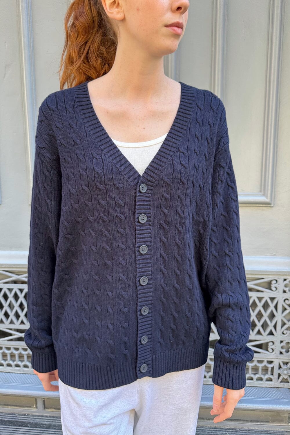 Cozy Amber Cotton Cable Knit Cardigan