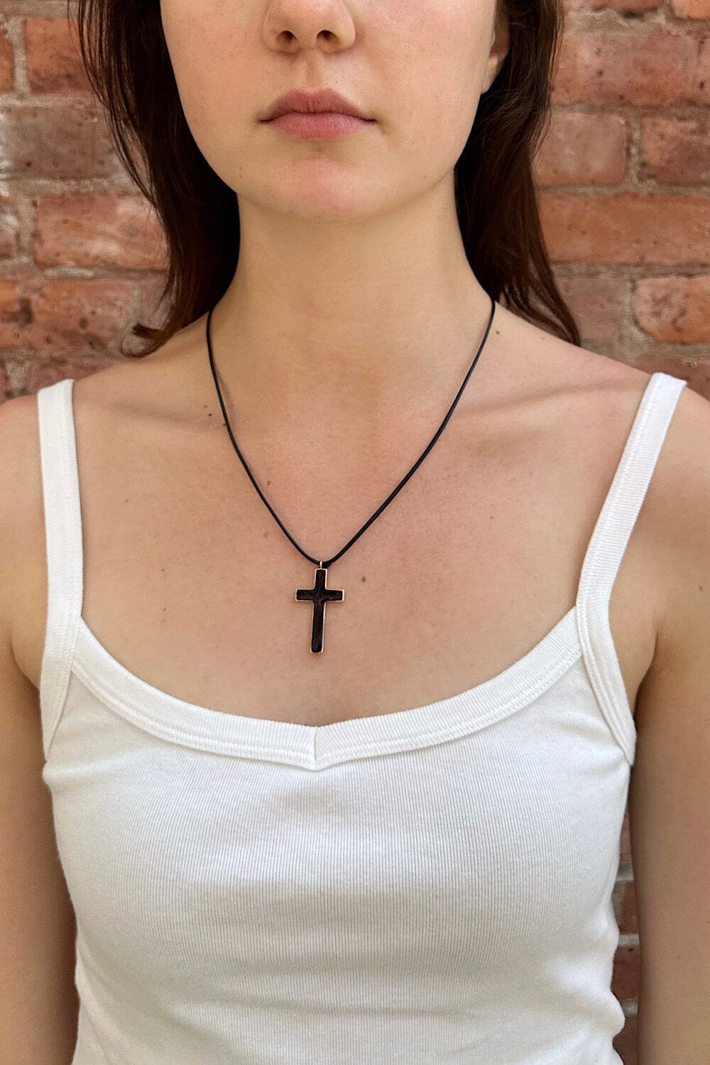 Stylish Cross Pendant Rope Necklace