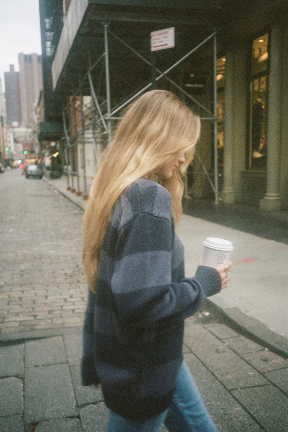 Brianna Striped Cotton Sweater - Cozy & Thick