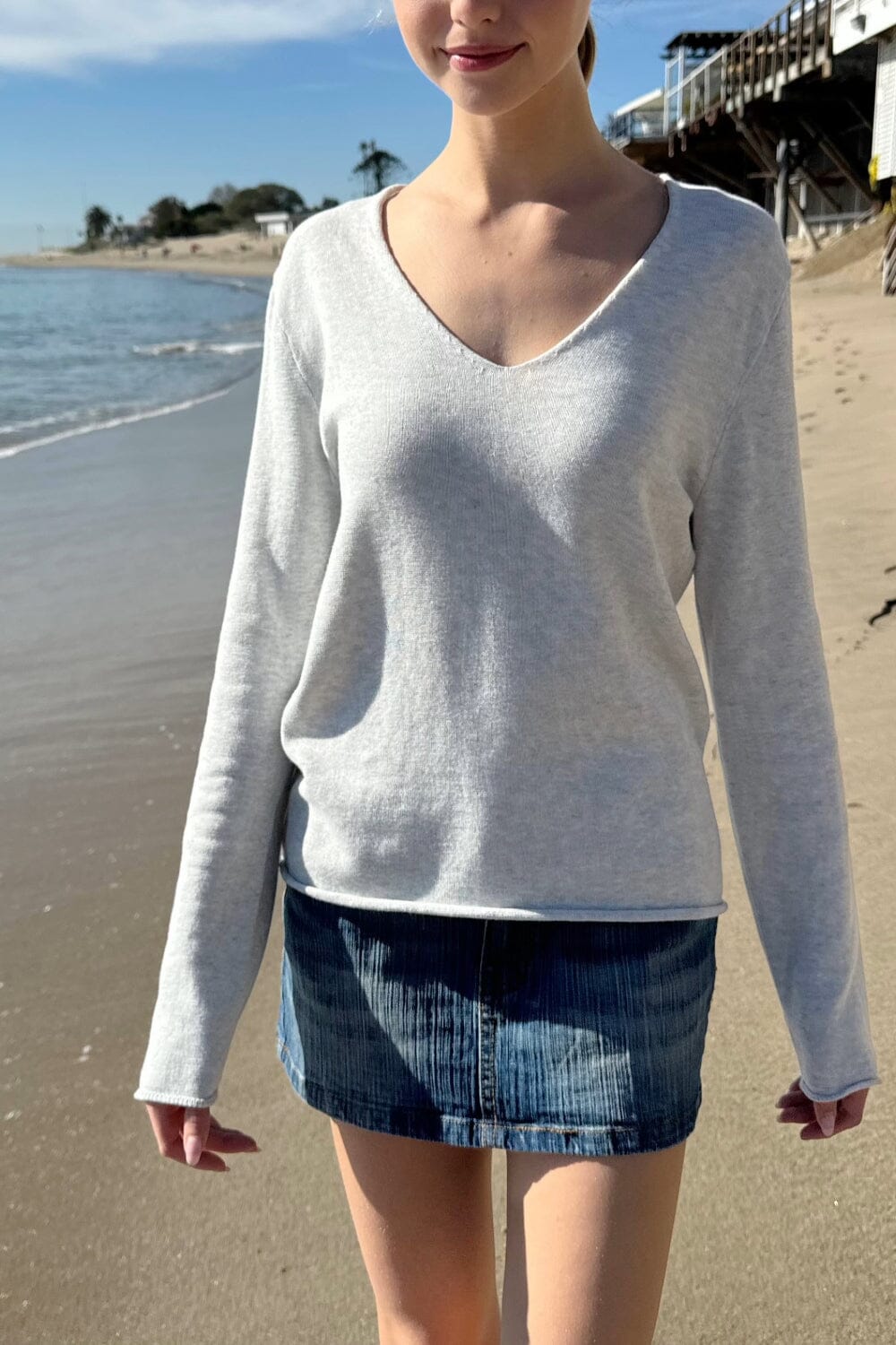 Andi Cotton V-Neck Sweater for Women