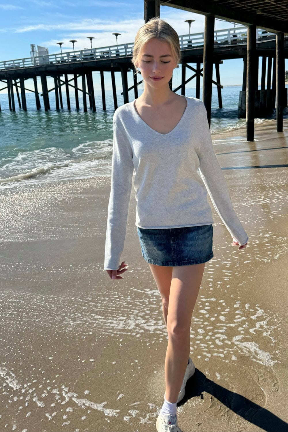 Andi Cotton V-Neck Sweater for Women