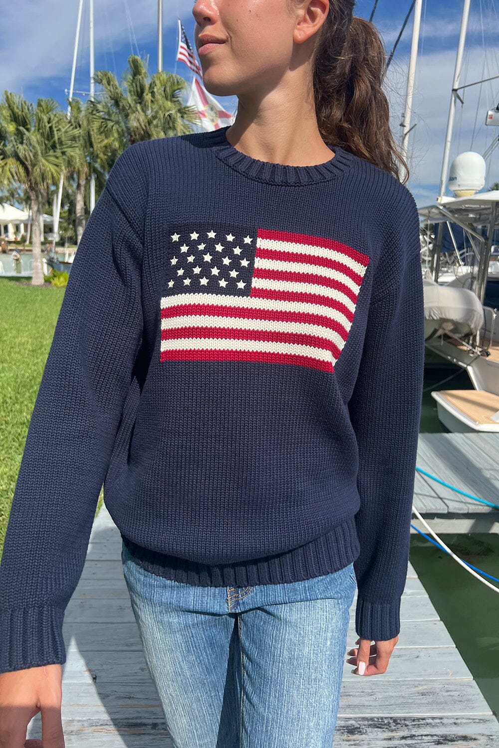 Patriotic Nico Sweater with American Flag Design