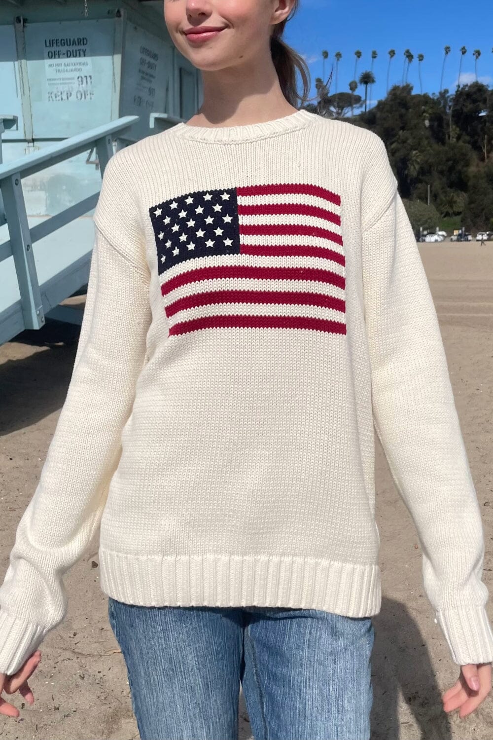 Patriotic Nico Sweater with American Flag Design