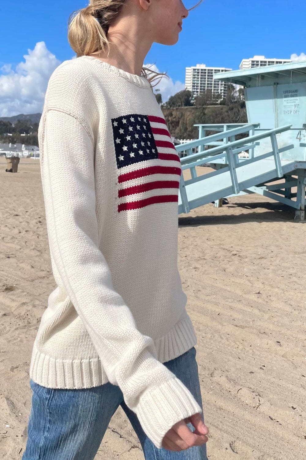 Patriotic Nico Sweater with American Flag Design