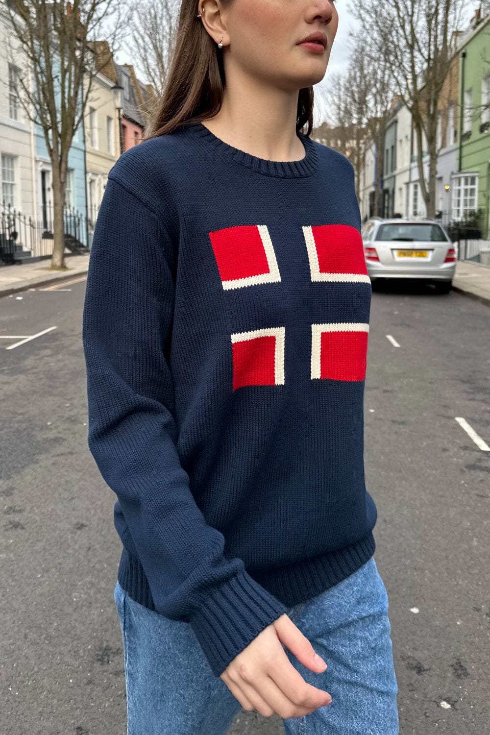 Norwegian Flag Knit Sweater by Nico