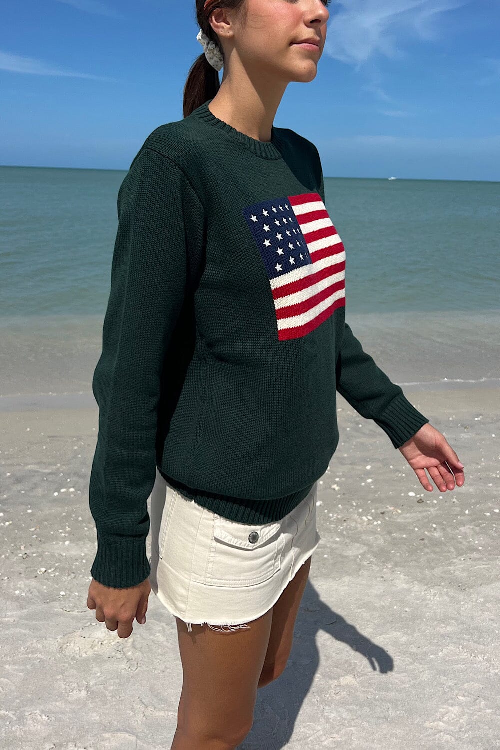 Patriotic Nico Sweater with American Flag Design