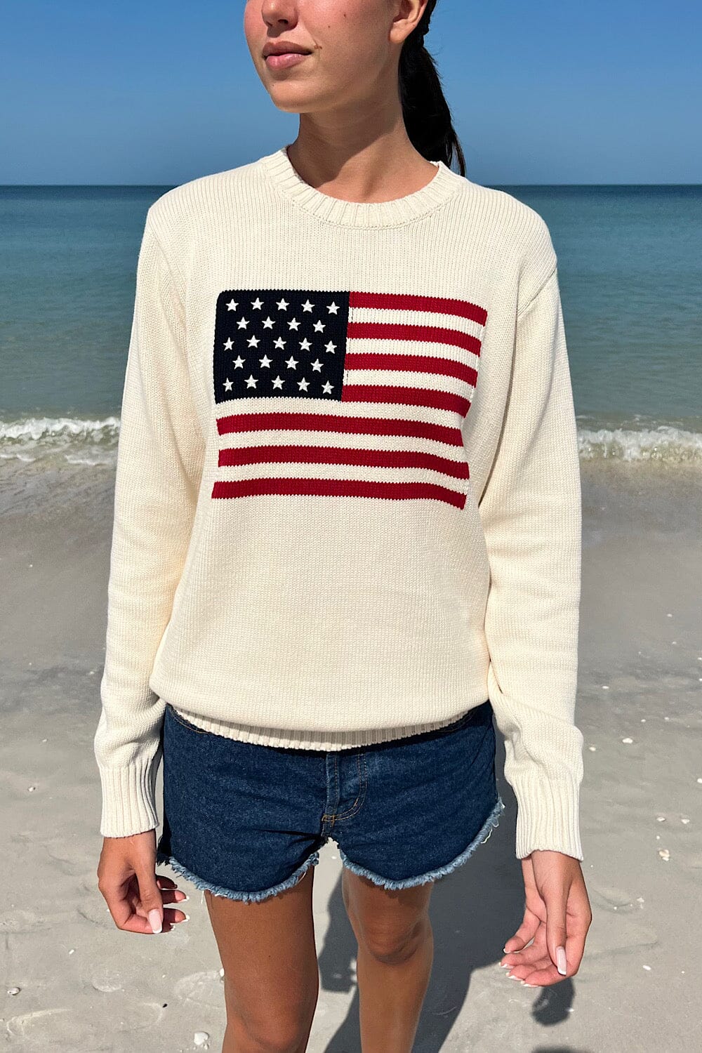 Patriotic Nico Sweater with American Flag Design
