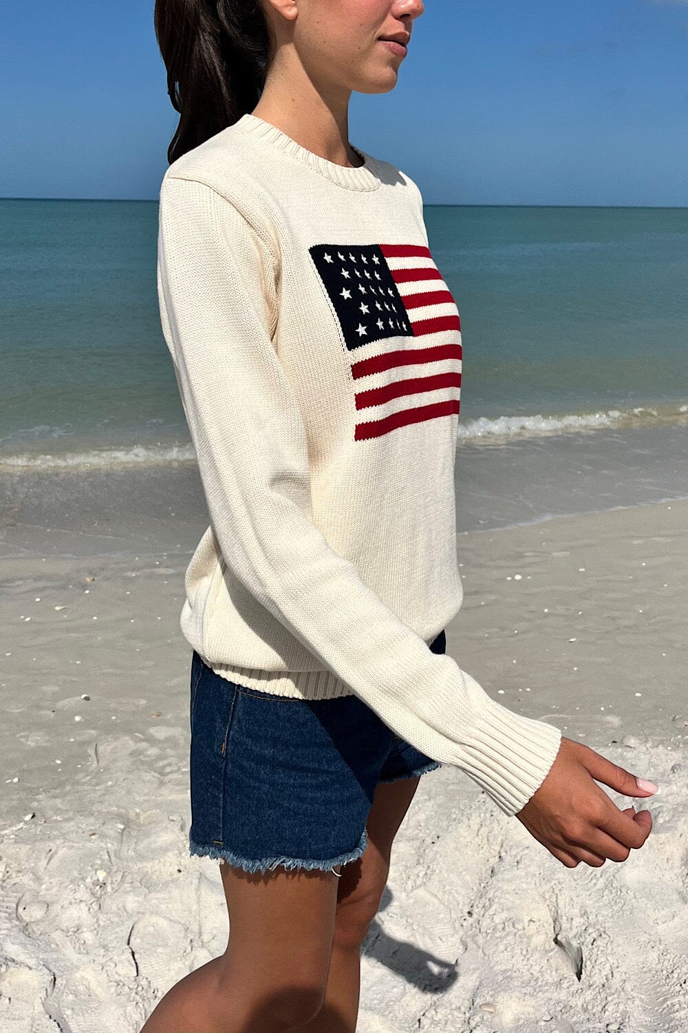Patriotic Nico Sweater with American Flag Design