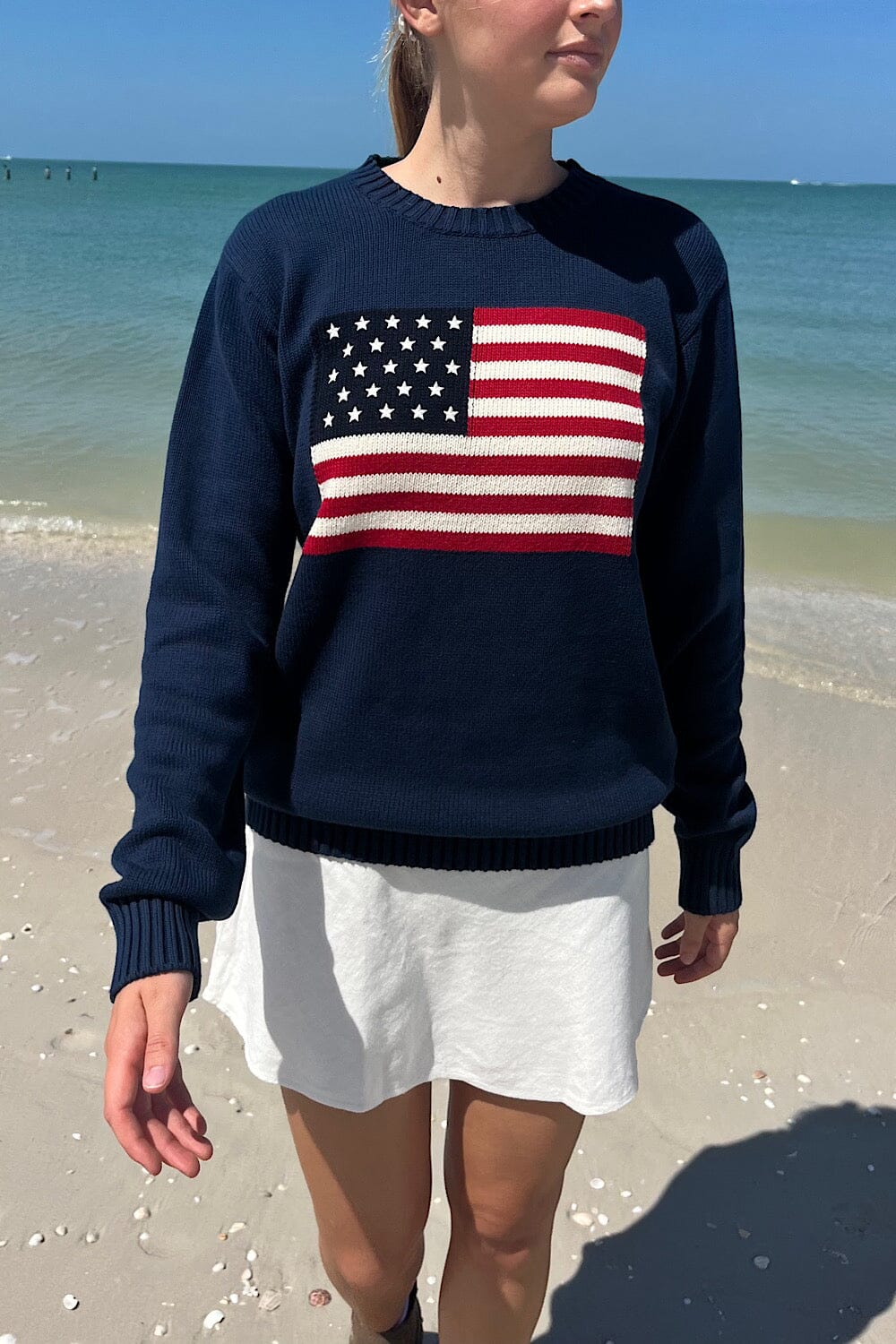 Patriotic Nico Sweater with American Flag Design
