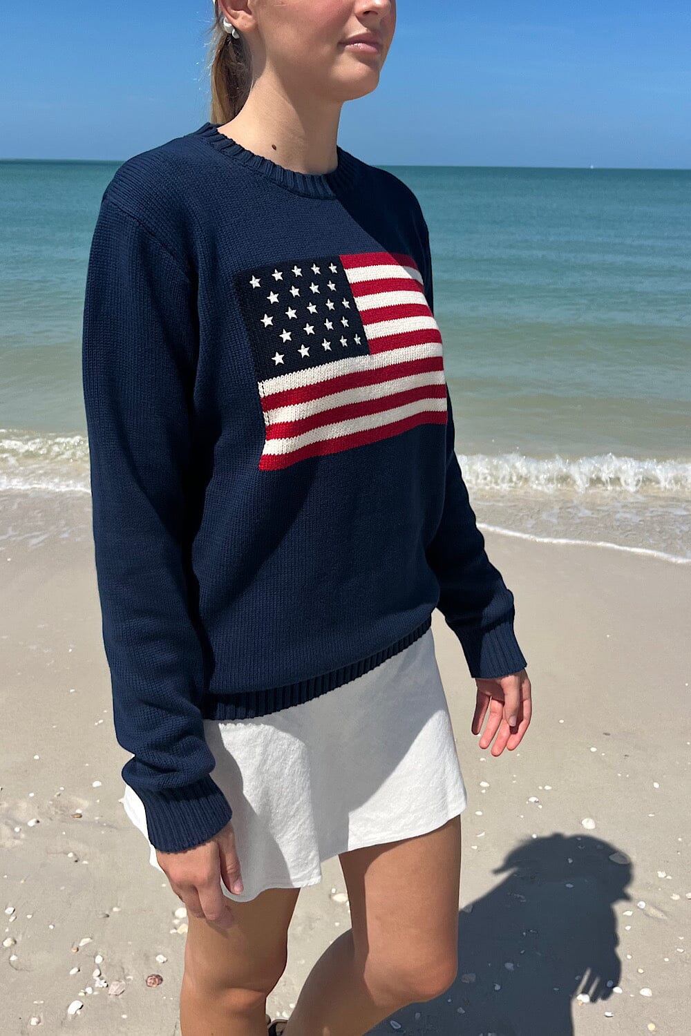 Patriotic Nico Sweater with American Flag Design